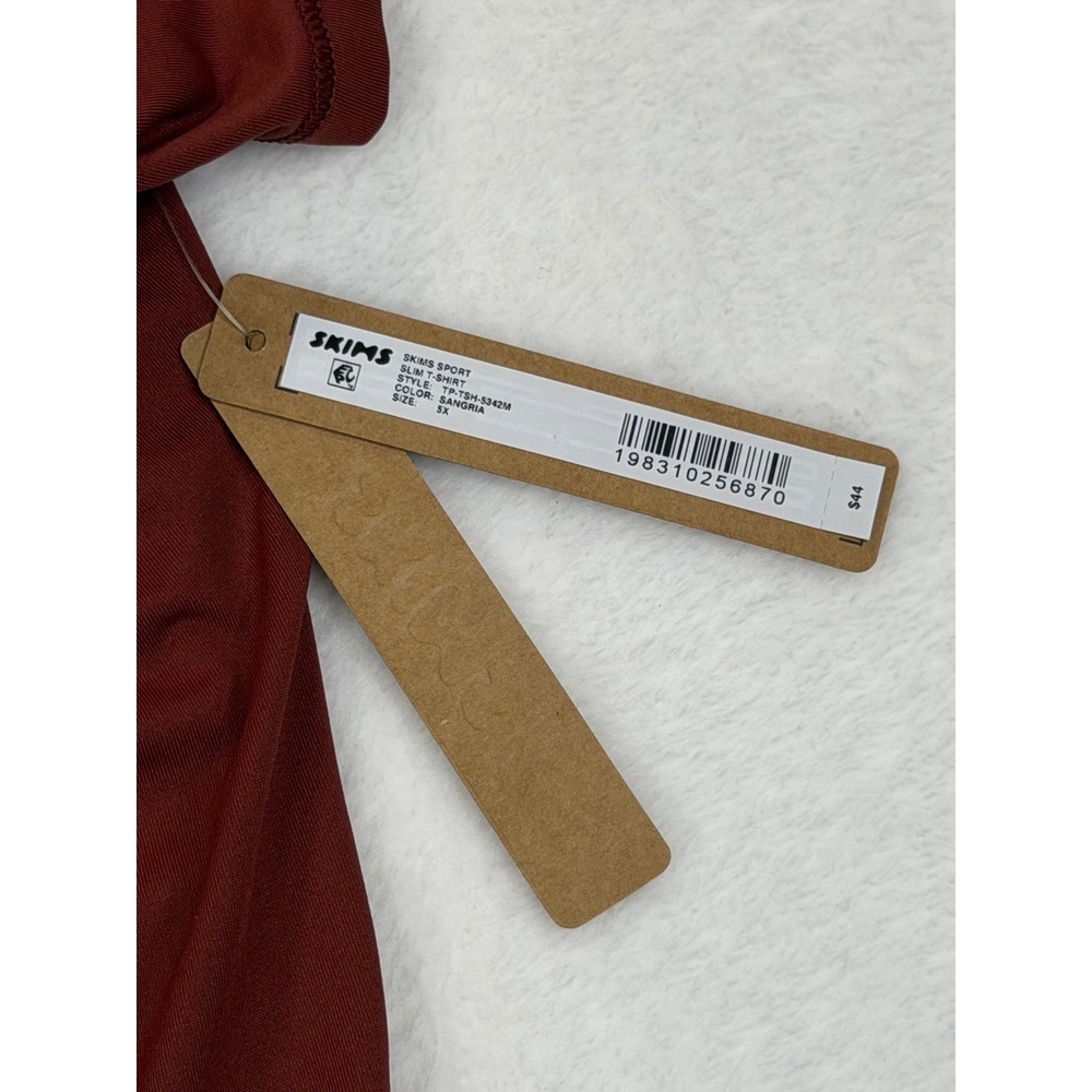 SKIMS Sport Slim T-Shirt Sangria Red Mens 5X TP-TSH-5342M New With Tags - Picture 7 of 7